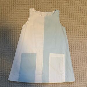 Lullaby Set Girls Colorblock Light Blue and White A-Line Dress